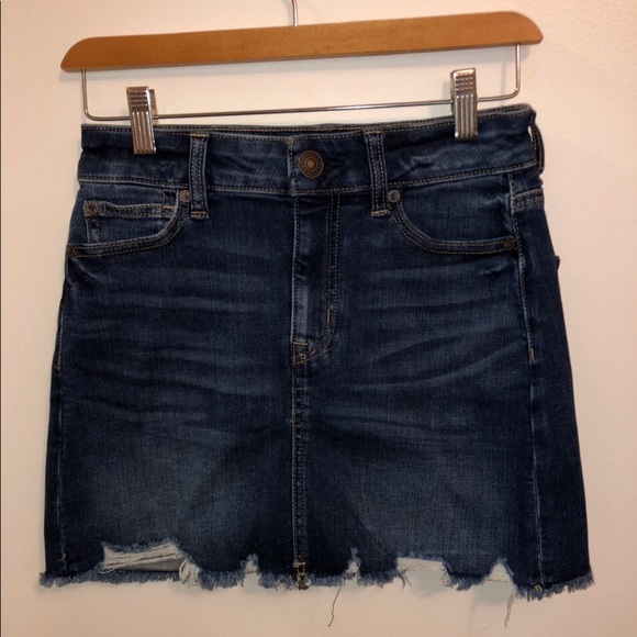 American Eagle dark blue denim jean skirt - Picture 1 of 3